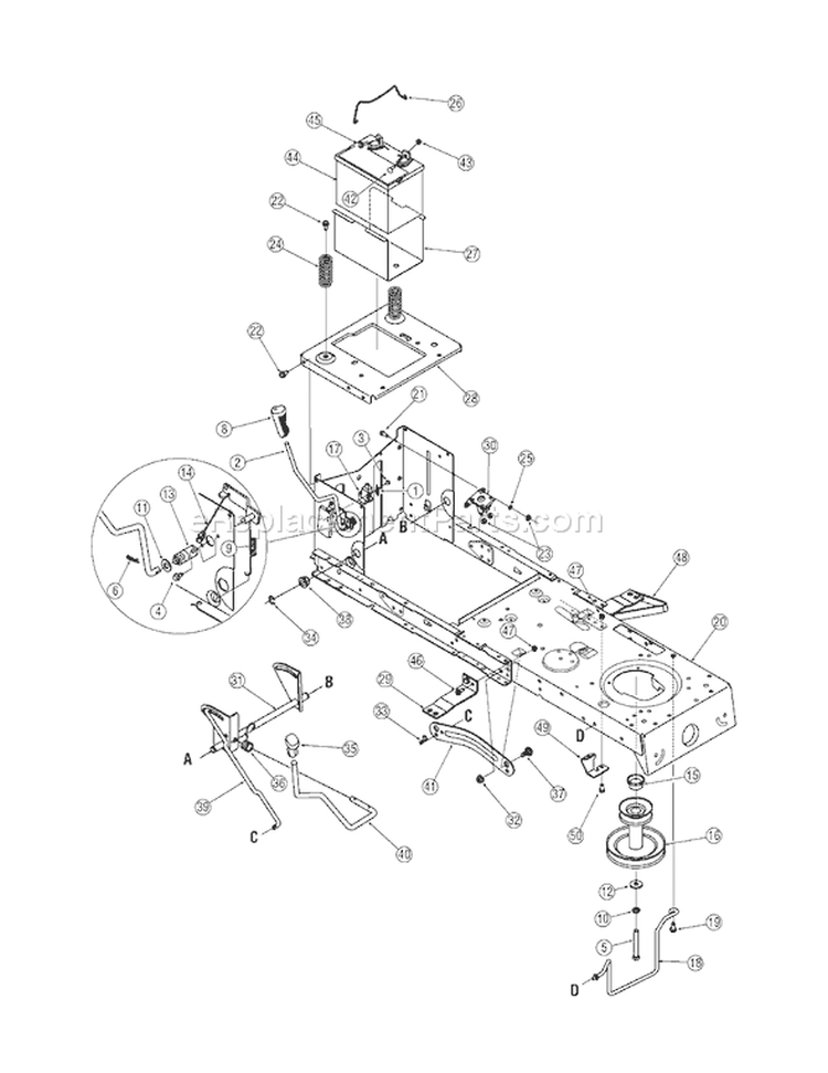 Page F Diagram and Parts List for 13AN791G755 2005 Yard Man Lawn Tractor